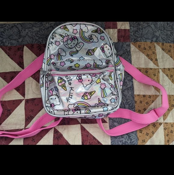 Hello Kitty Other - Hello Kitty Sanrio Mini Backpack Silver Holographic